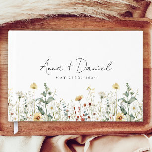 Summer Wildflower Field Wedding Guest Book