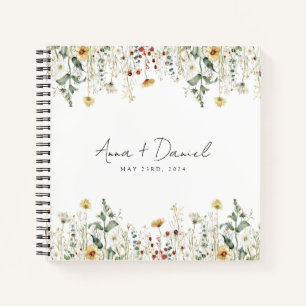 Summer Wildflower Field Wedding Guest Book