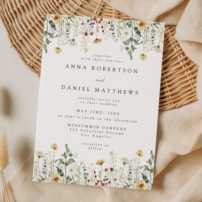 Summer Wildflower Field Wedding Invitation (Creator Uploaded)
