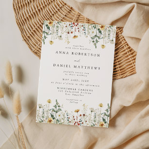 Summer Wildflower Field Wedding Invitation