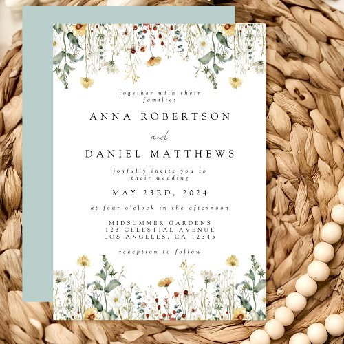 Summer Wildflower Field Wedding Invitation