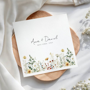 Summer Wildflower Field Wedding Napkins