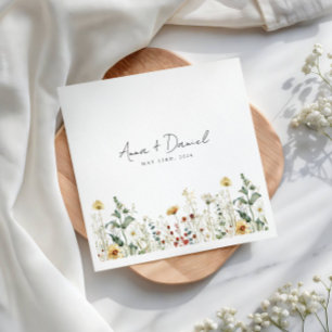 Summer Wildflower Field Wedding Napkins