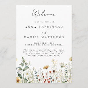 Summer Wildflower Field Wedding Program