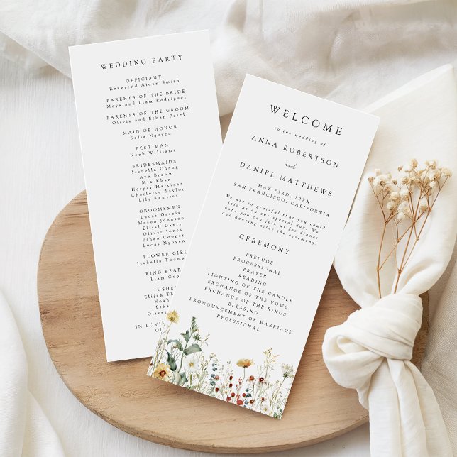 Summer Wildflower Field Wedding Program (Creator Uploaded)