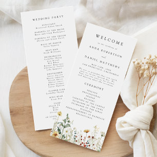 Summer Wildflower Field Wedding Program
