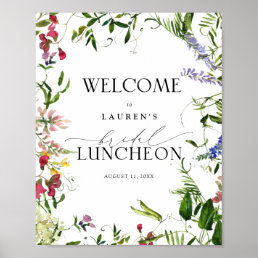 Summer Wildflower Floral Bridal Luncheon Welcome Poster
