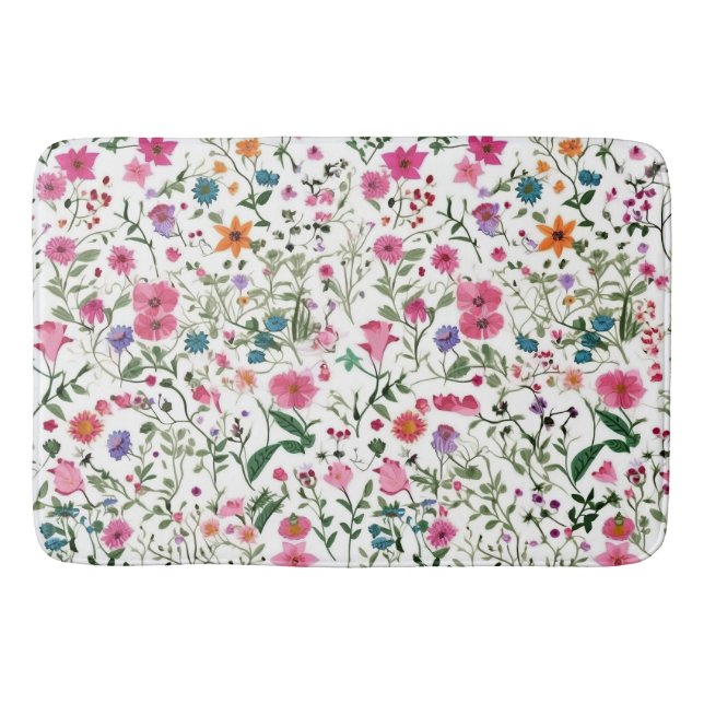 Summer Wildflower Garden Bath Mat (Front)