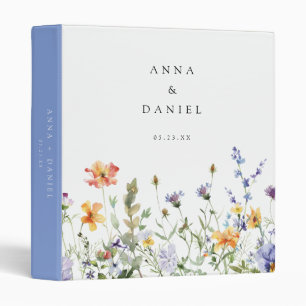 Summer Wildflower Garden Wedding 3 Ring Binder