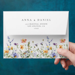 Summer Wildflower Garden Wedding Envelope