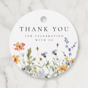 Summer Wildflower Garden Wedding Favor Tags