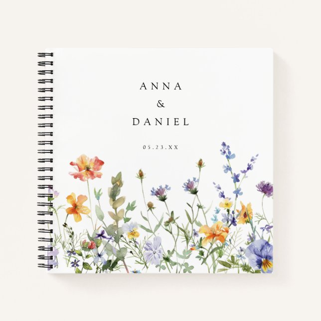 Summer Wildflower Garden Wedding Guest Book (Front)