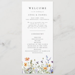 Summer Wildflower Garden Wedding Program
