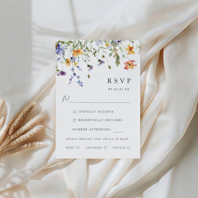 Summer Wildflower Garden Wedding RSVP Card (Creator Uploaded)