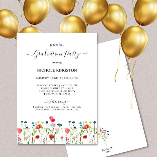 Summer Wildflower Graduation Party Invitation (Creator Uploaded)