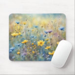Summer Wildflower Meadow Mouse Pad<br><div class="desc">Pretty lavender,  blue,  and yellow wildflowers in a summer meadow</div>