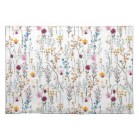 Summer Wildflower Pattern Cloth Placemat
