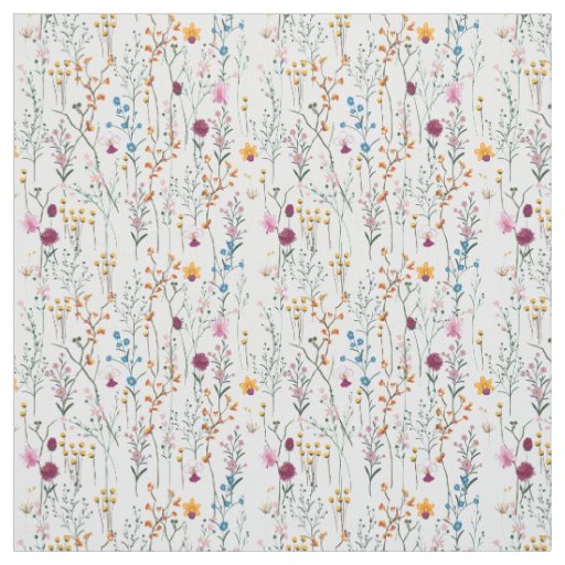 Summer Wildflower Pattern Fabric
