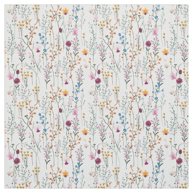 Summer Wildflower Pattern Fabric (Swatch)
