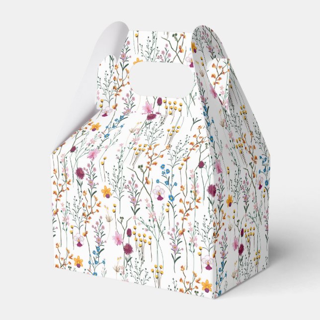 Summer Wildflower Pattern Favor Boxes (Front Side)