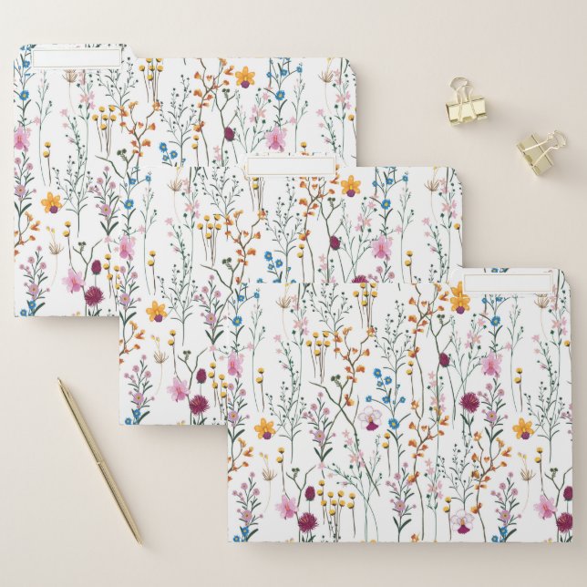 Summer Wildflower Pattern File Folder (Set)