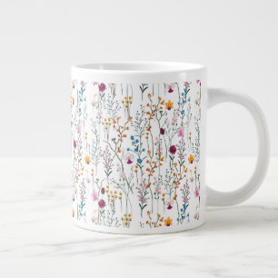 Summer Wildflower Pattern Giant Coffee Mug