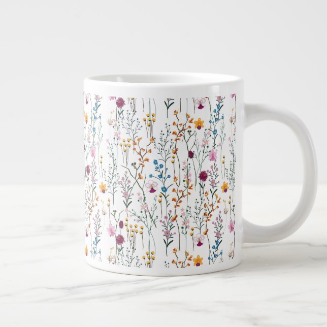 Summer Wildflower Pattern Giant Coffee Mug (Right)
