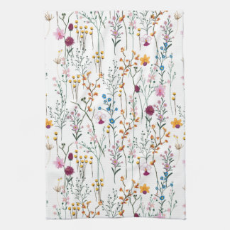 Summer Wildflower Pattern Kitchen Towel
