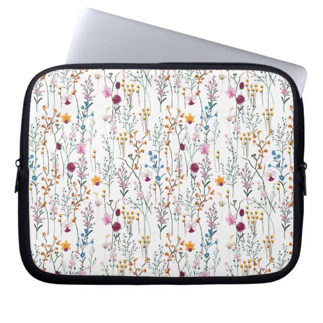 Summer Wildflower Pattern Laptop Sleeve (Front)