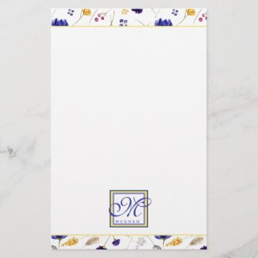 Summer Wildflower Pattern Monogrammed 