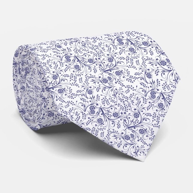 Summer Wildflower Pattern Neck Tie (Rolled)