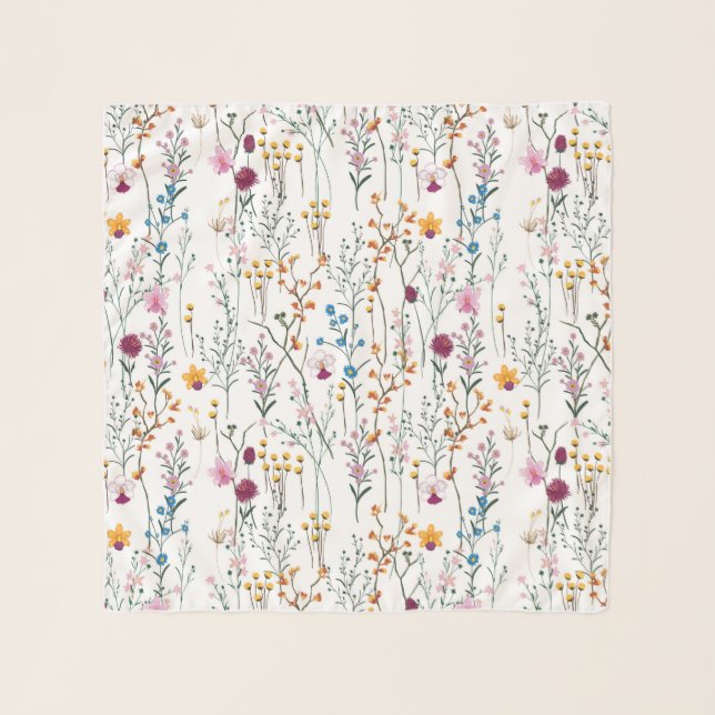 Summer Wildflower Pattern Scarf (Front)