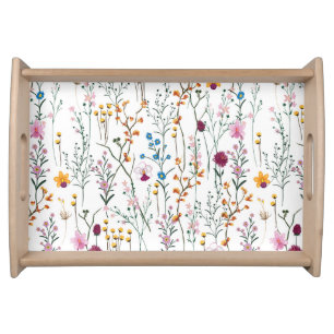 Summer Wildflower Pattern Serving Tray