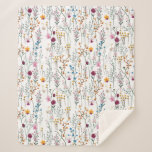 Summer Wildflower Pattern Sherpa Blanket