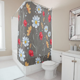 Summer Wildflower Pattern Shower Curtain