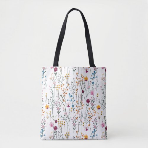 Summer Wildflower Pattern Tote Bag