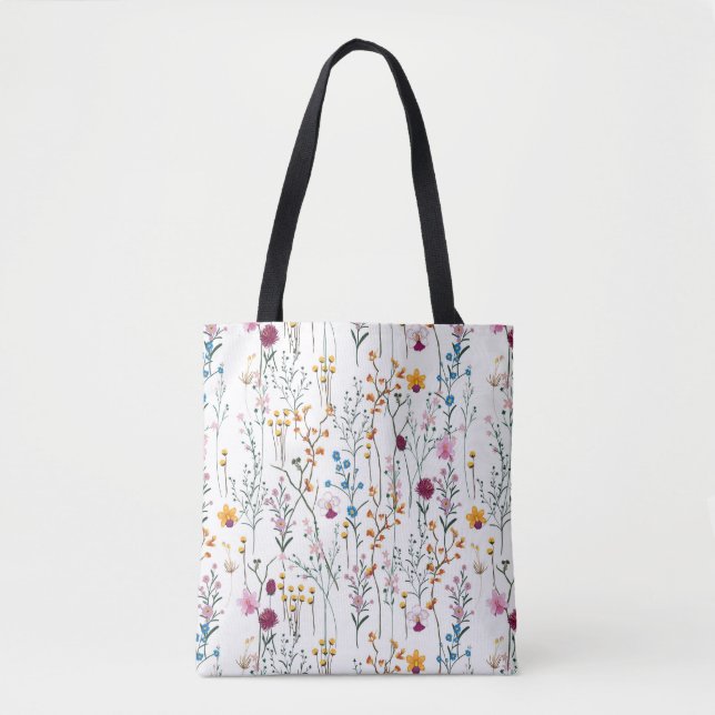 Summer Wildflower Pattern Tote Bag (Front)