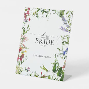 Summer Wildflower Watercolor Advice To The Bride Pedestal Sign