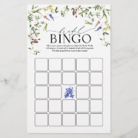 Summer Wildflower Watercolor Bridal Bingo Game