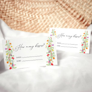 Summer wildflower watercolor bridal shower game enclosure card