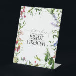 Summer Wildflower Watercolor Floral Date Ideas Pedestal Sign<br><div class="desc">Designed to coordinate with my Elegant Summer Wildflower Watercolor Floral Bridal Shower Suite, this gorgeous bridal shower "date ideas for the future bride & groom" pedestal sign features watercolor summer wildflowers such as sweet pea, lupines, snapdragons, and more, in bright, summery shades of pink, lilac, lavender, yellows, blues and delicate...</div>