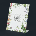 Summer Wildflower Watercolor Floral Date Ideas Pedestal Sign<br><div class="desc">Designed to coordinate with my Elegant Summer Wildflower Watercolor Floral Bridal Shower Suite, this gorgeous bridal shower "date ideas for the future bride & groom" pedestal sign features watercolor summer wildflowers such as sweet pea, lupines, snapdragons, and more, in bright, summery shades of pink, lilac, lavender, yellows, blues and delicate...</div>