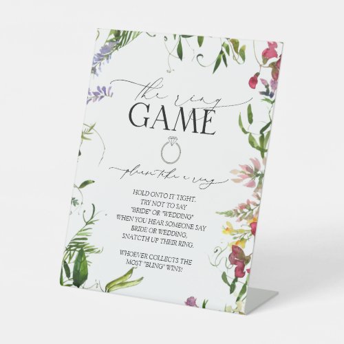 Summer Wildflower Watercolor Floral The Ring Game Pedestal Sign