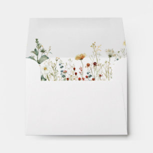Summer Wildflower Wedding Self-Addressed RSVP Envelope