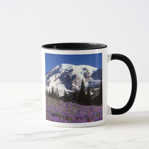 summer wildflowers at the base of Mount Rainier 2 Mug
