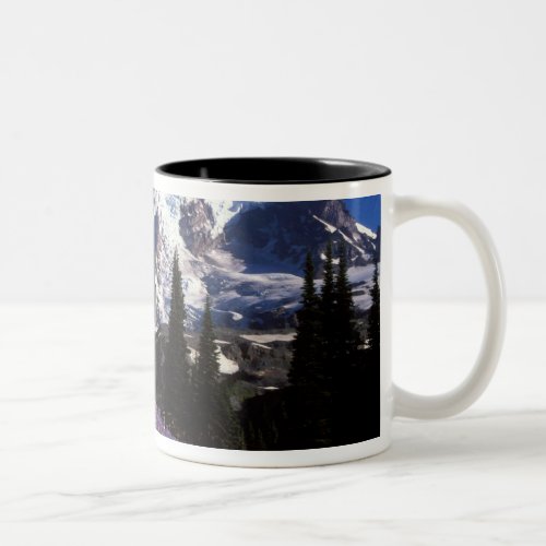 summer wildflowers at the base of Mount Rainier 2 Two_Tone Coffee Mug