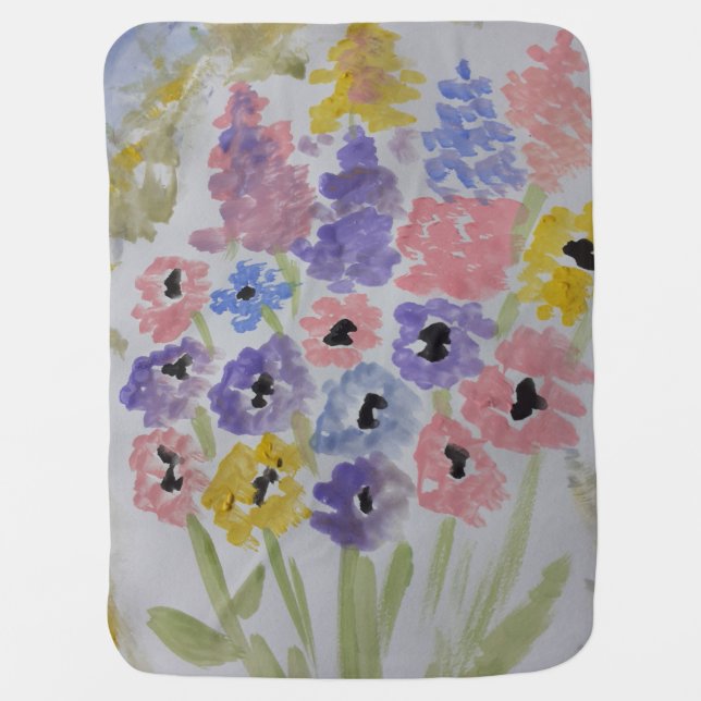 Summer Wildflowers Baby Blanket (Front)