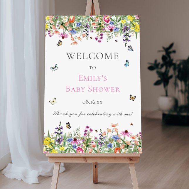 Summer Wildflowers Baby Shower Welcome Foam Board (Creator Uploaded)