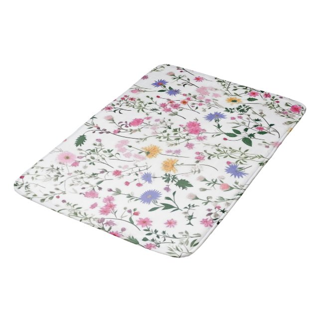 Summer Wildflowers Bath Mat (Angled)