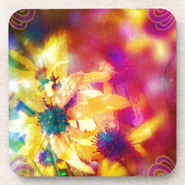summer Wildflowers Beverage Coaster (Front)